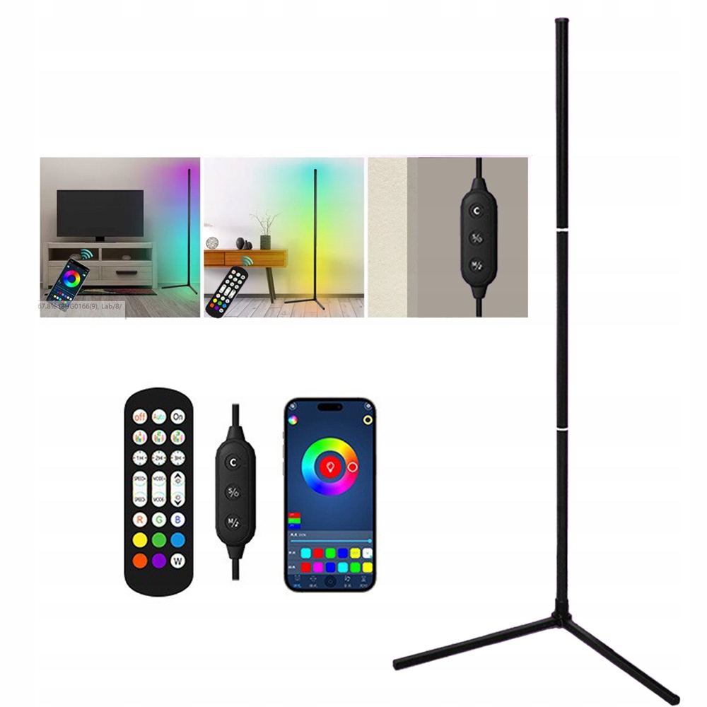 Led podlahová lampa 10W měnící barvu Rgb stojací lampa rohová lampa