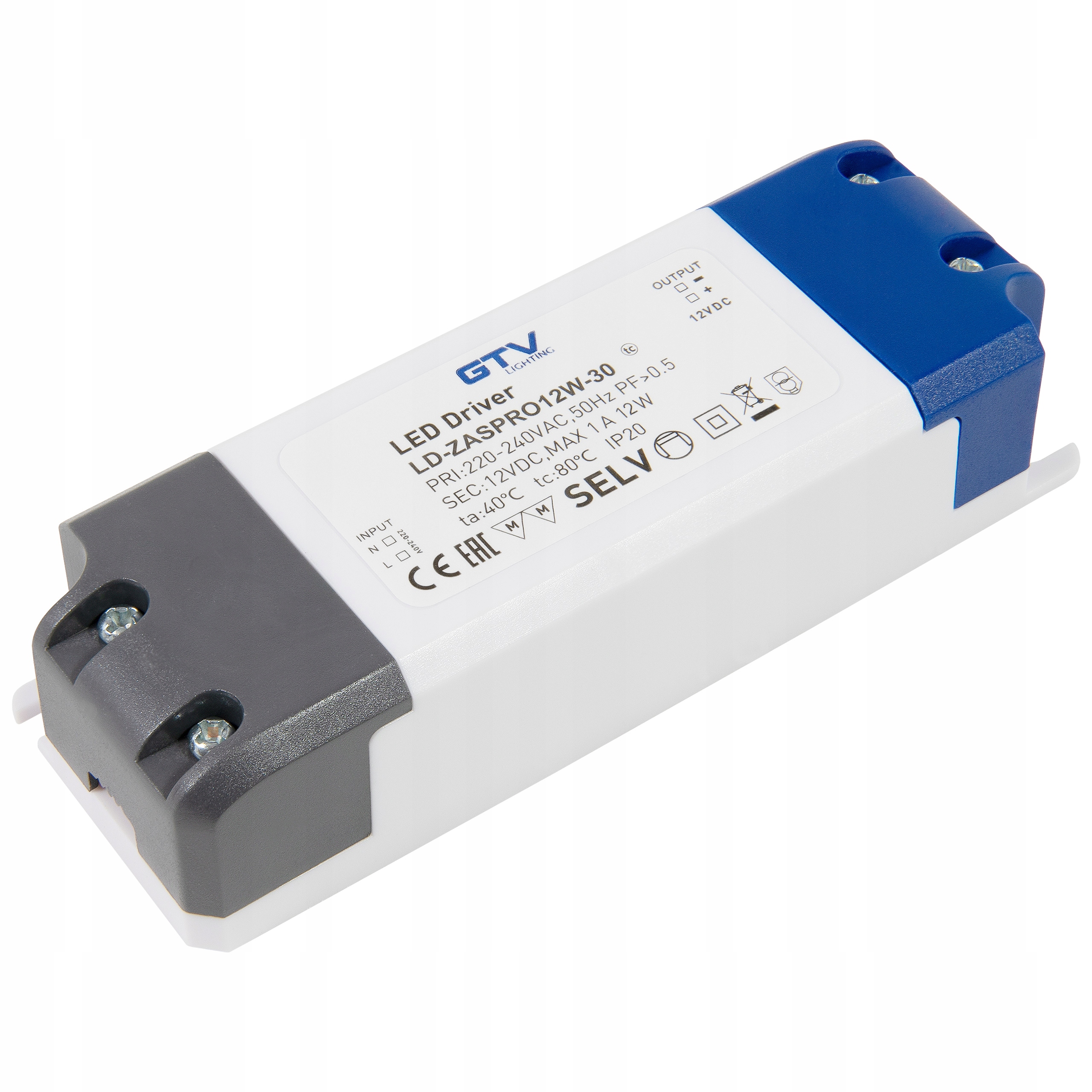 

Zasilacz Led 12W 12V IP20 Gtv do taśmy Led