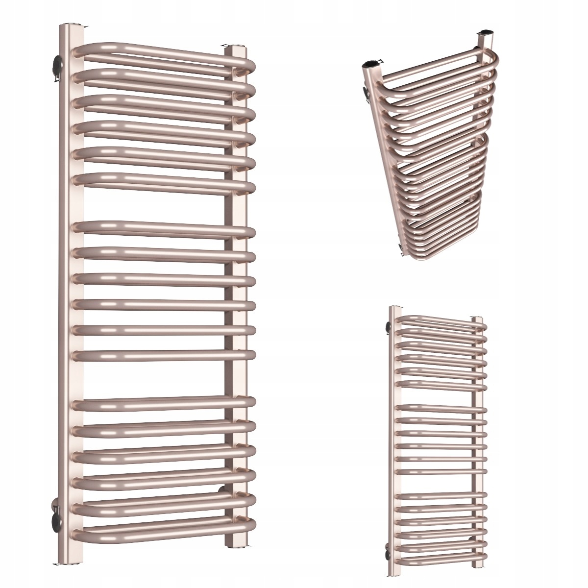 Vertikálny Kúpeľňový Radiátor Double 1220/400 Zlatý Ružový