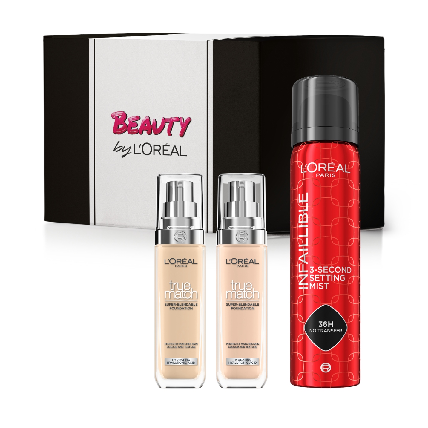 Zestaw L'Oréal True Match Podkład do Twarzy 2N i 2R/C Utrwalajacy Spray