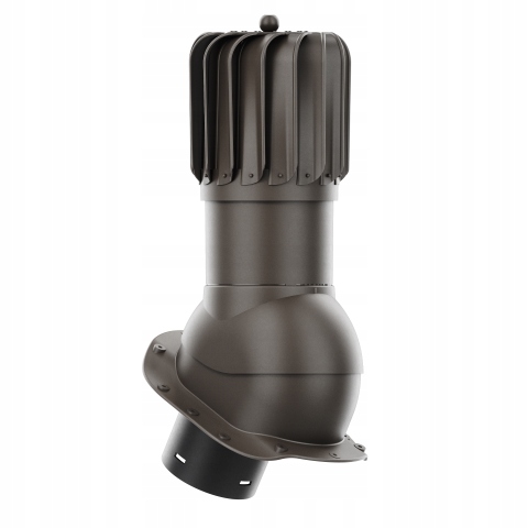 Rotačný krb Rotoline pre plechovú krytinu B fi 150 mm, podlhovastý, tmavo hnedý
