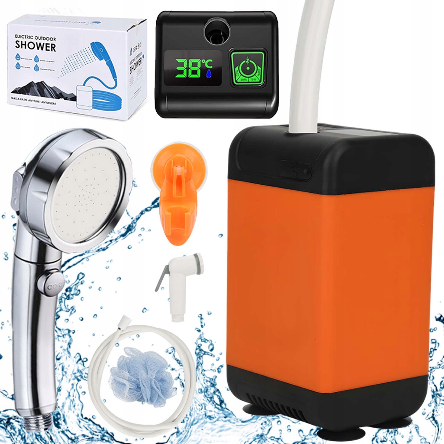 Přenosná Kempingová Sprcha S Výkonným Motorem, Tři Režimy Provozu Pro Zahradu