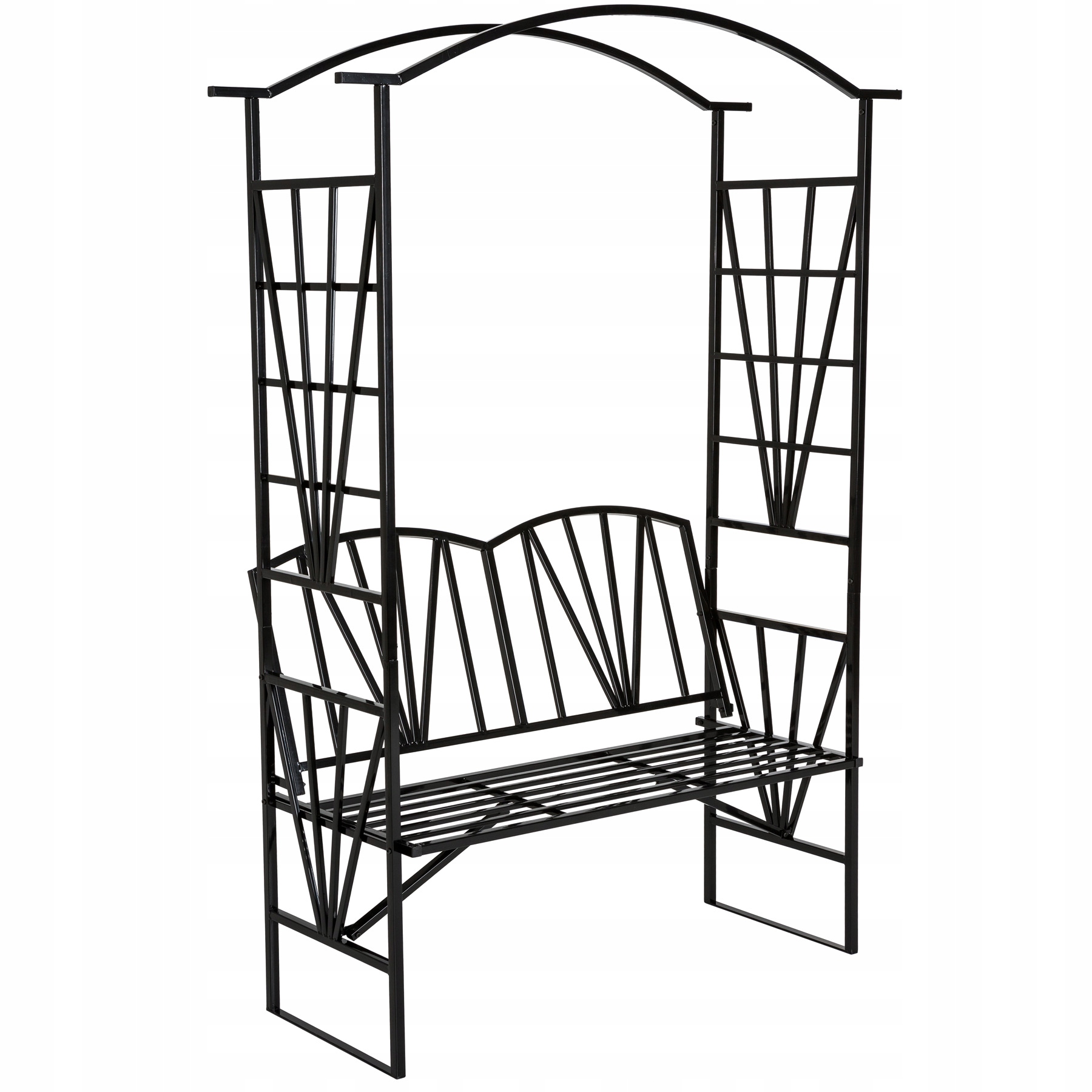 

Metalowa pergola z ławką łuk kwiatowy 400769