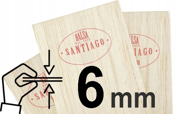 

Balsa Modelarska 6 mm Deska Drewno Do Makiet 50cm