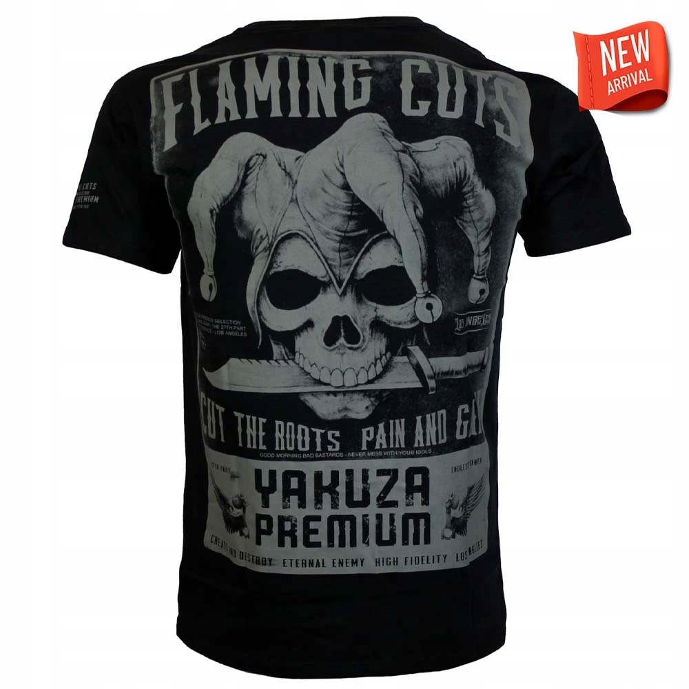 Tričko Yakuza Premium 3916 černé, Flaming Cuts, Los Angeles