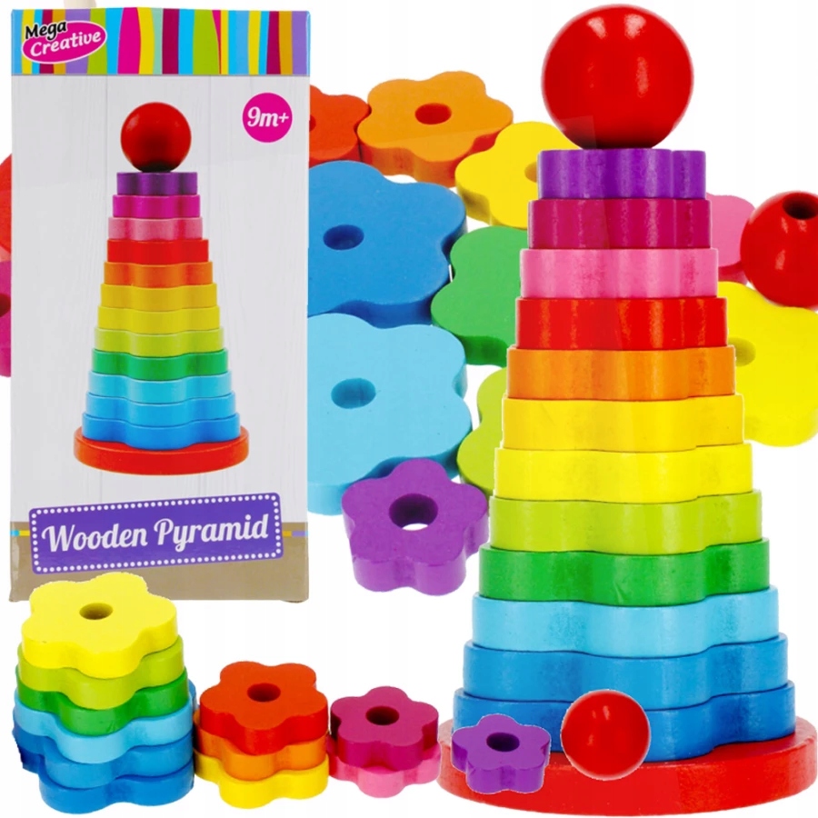 

Duża Piramidka Drewniana Sorter Wieża Układanka