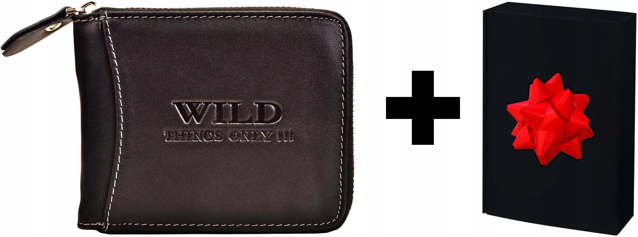 Černá Kožená Pánská Peněženka na Zip Horizontální Mladistvá Wild