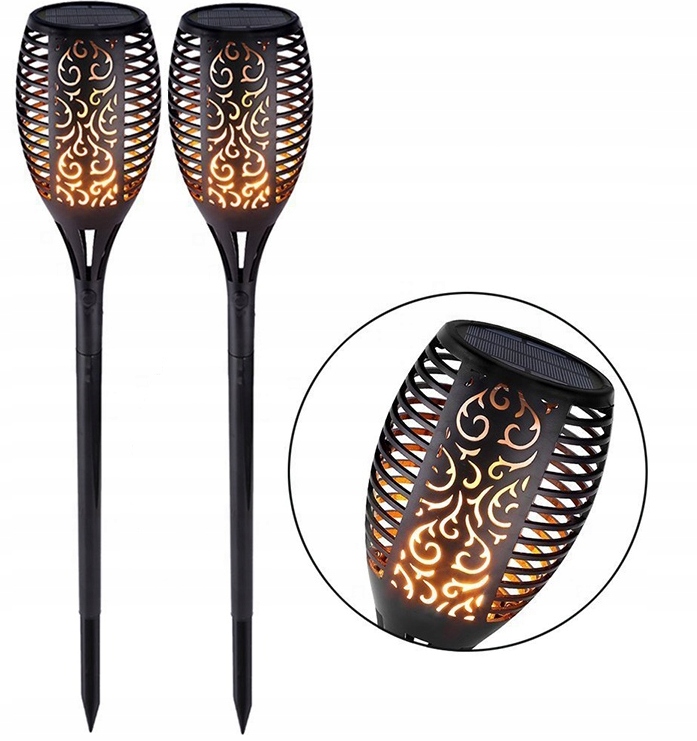 2x Lampa LED Solar Efekt Płomień Wbijana do Ogrodu