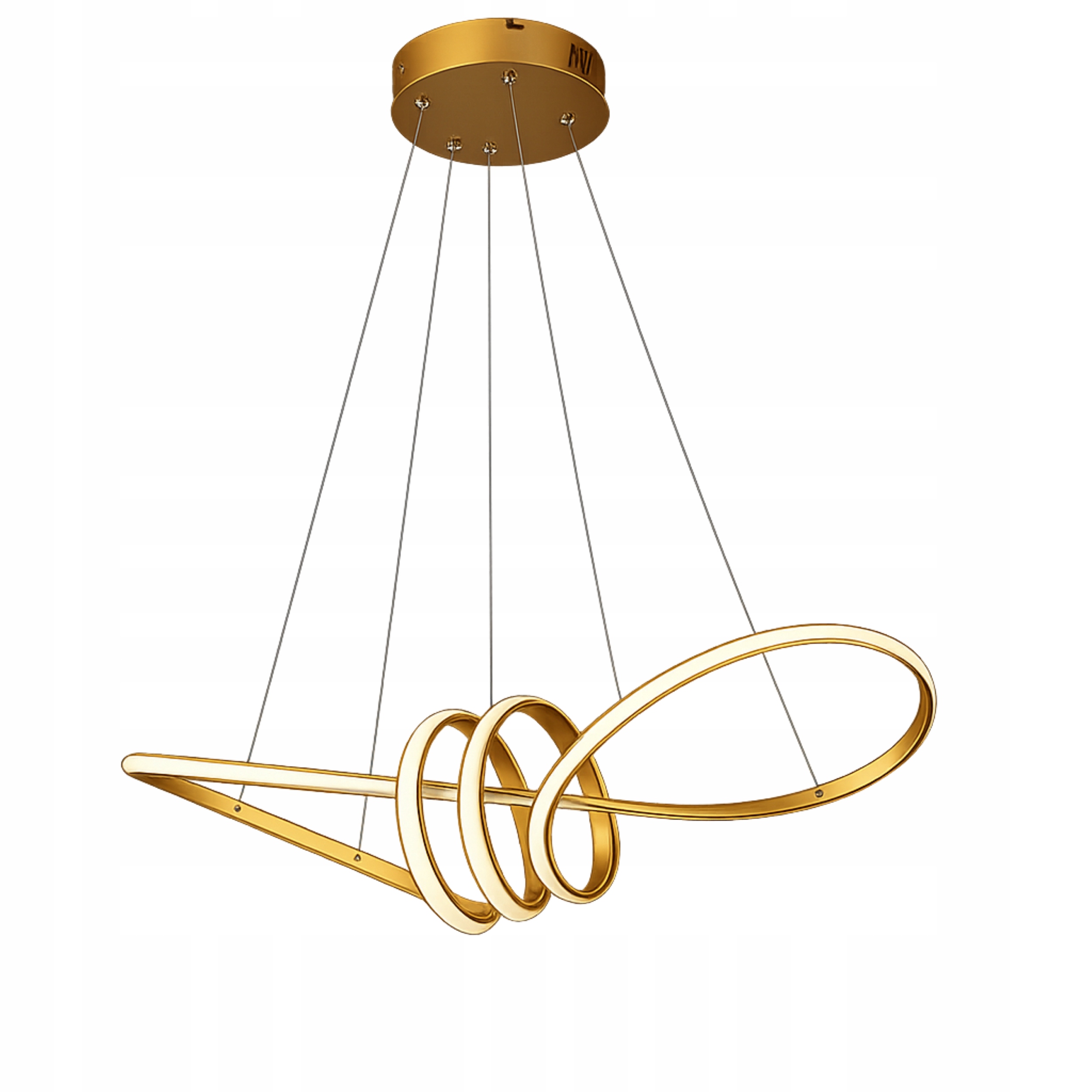 Závěsné Stropní Svítidlo Lustr Moderní Zlatý Led Dálkový Ovladač 3 Barvy 70CM