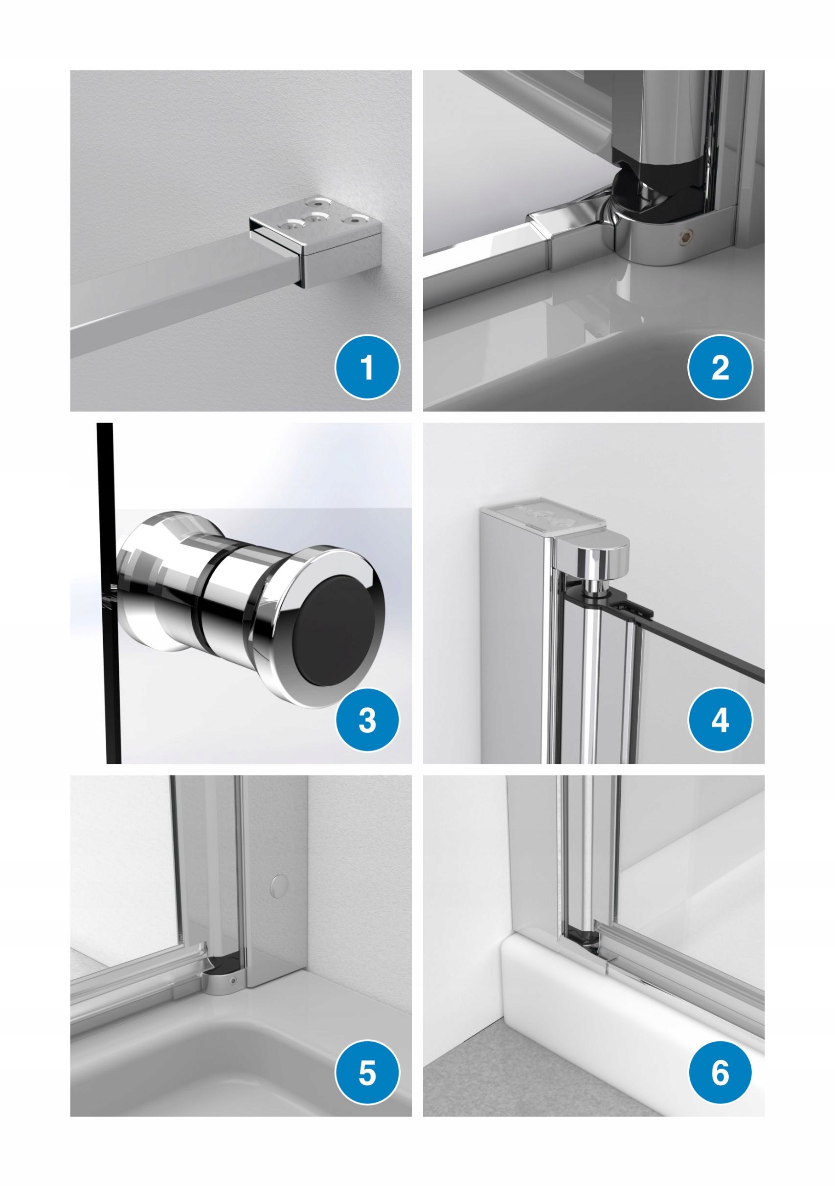Drzwi prysznicowe prysznic Eos DWD 80 satynowe Grubość szkła/szyby 6 mm