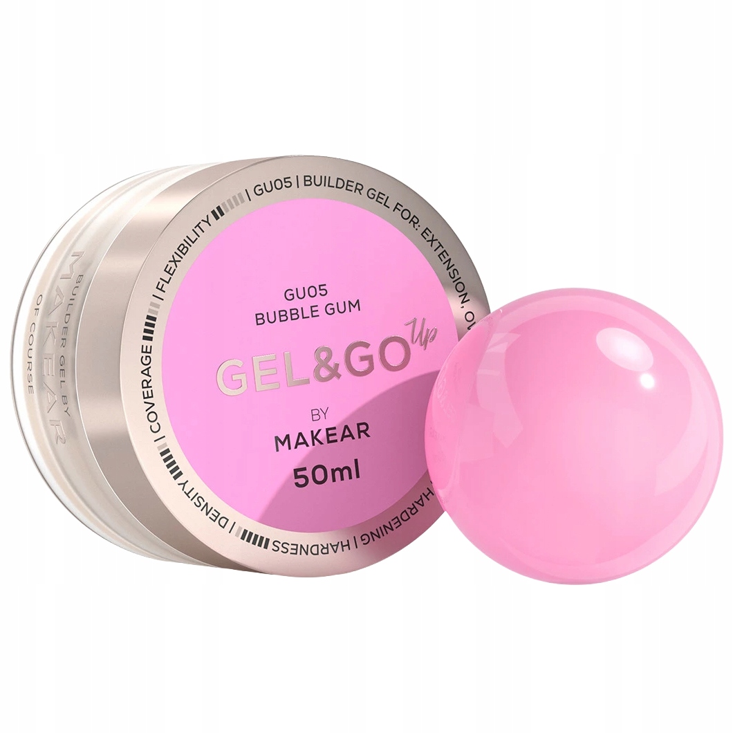 Makear Stavební Gel na nehty Gel&Go Up 50 ml GU05 Bubble Gum Růžový Pink
