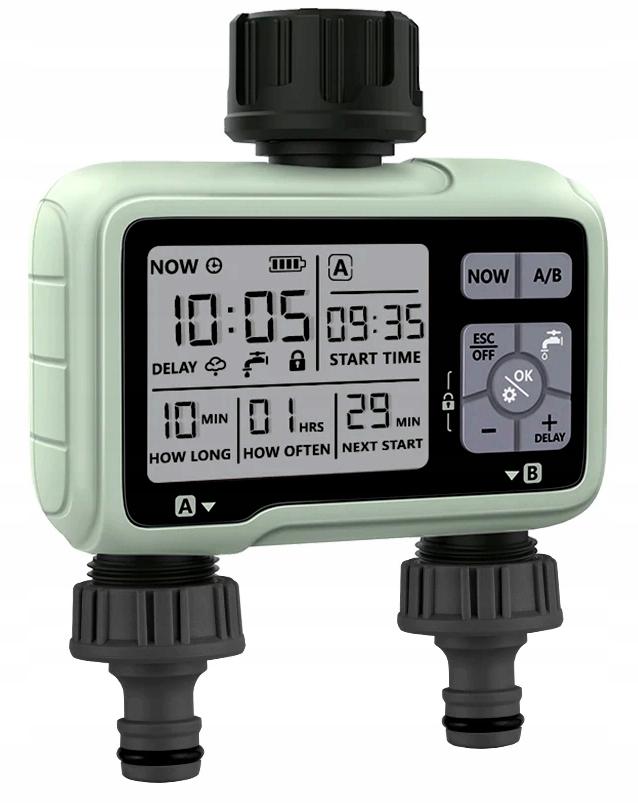 PODWÓJNY ELEKTRONICZNY STEROWNIK NAWADNIANIA PODLEWANIA