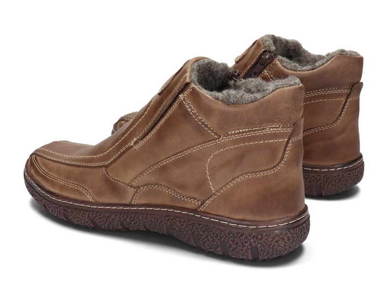 OBUWIE ZIMOWE MĘSKIE KOZAKI SKÓRA 151 BRĄZOWY 40 Długość wkładki 26.5 cm