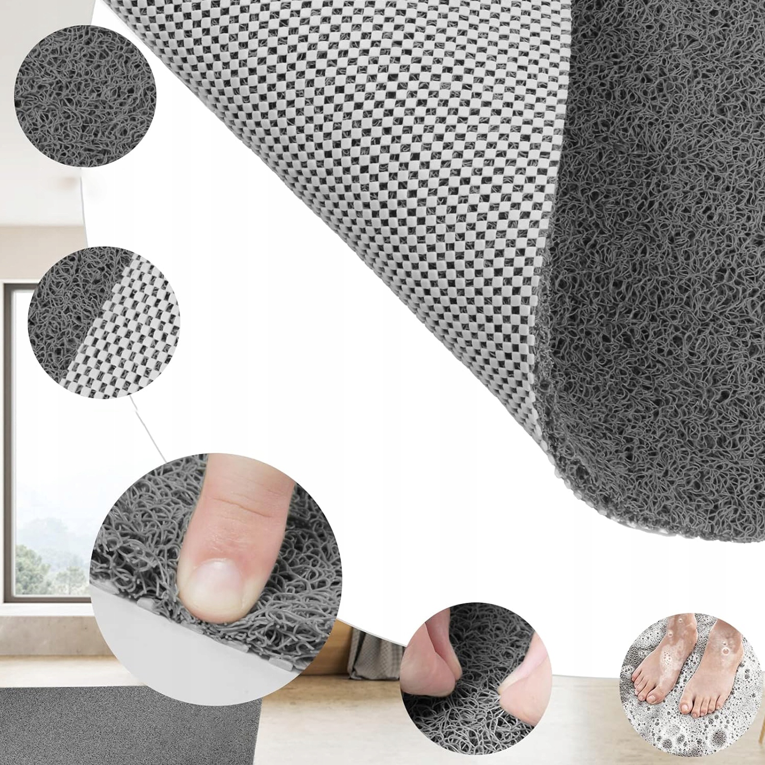 MATA ANTYPOŚLIZGOWA DO ŁAZIENKI PRYSZNICA WANNY 50x80cm Kod producenta 6HG1084LA