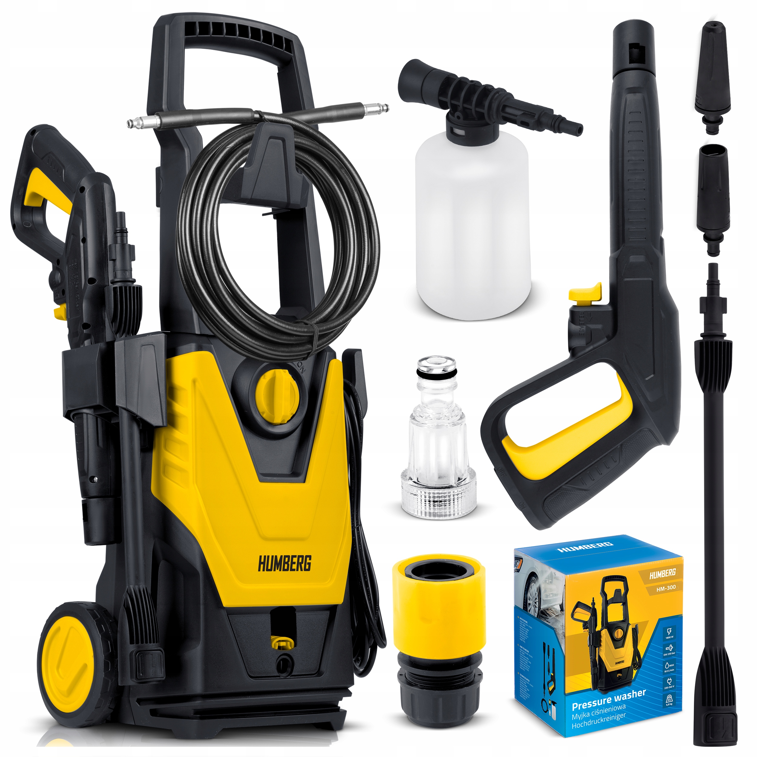 Myjka Ciśnieniowa Aluminiowa 230 Bar Do Kostki Brukowej Samochodu Zestaw