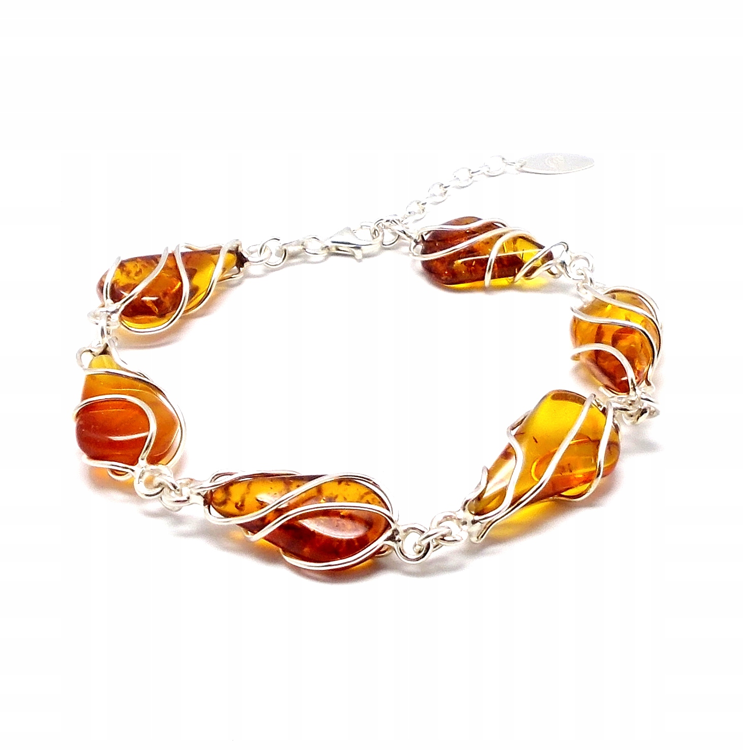 Stříbrný Náramek S Jantarem