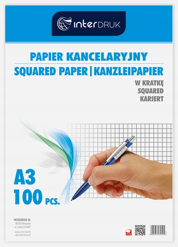 

Papier Kancelaryjny A3 100szt W Kratkę Interdruk