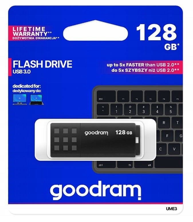 Pendrive GoodRam UME3 UME3-1280K0R11 (128GB; Usb 3.0; fekete szín)