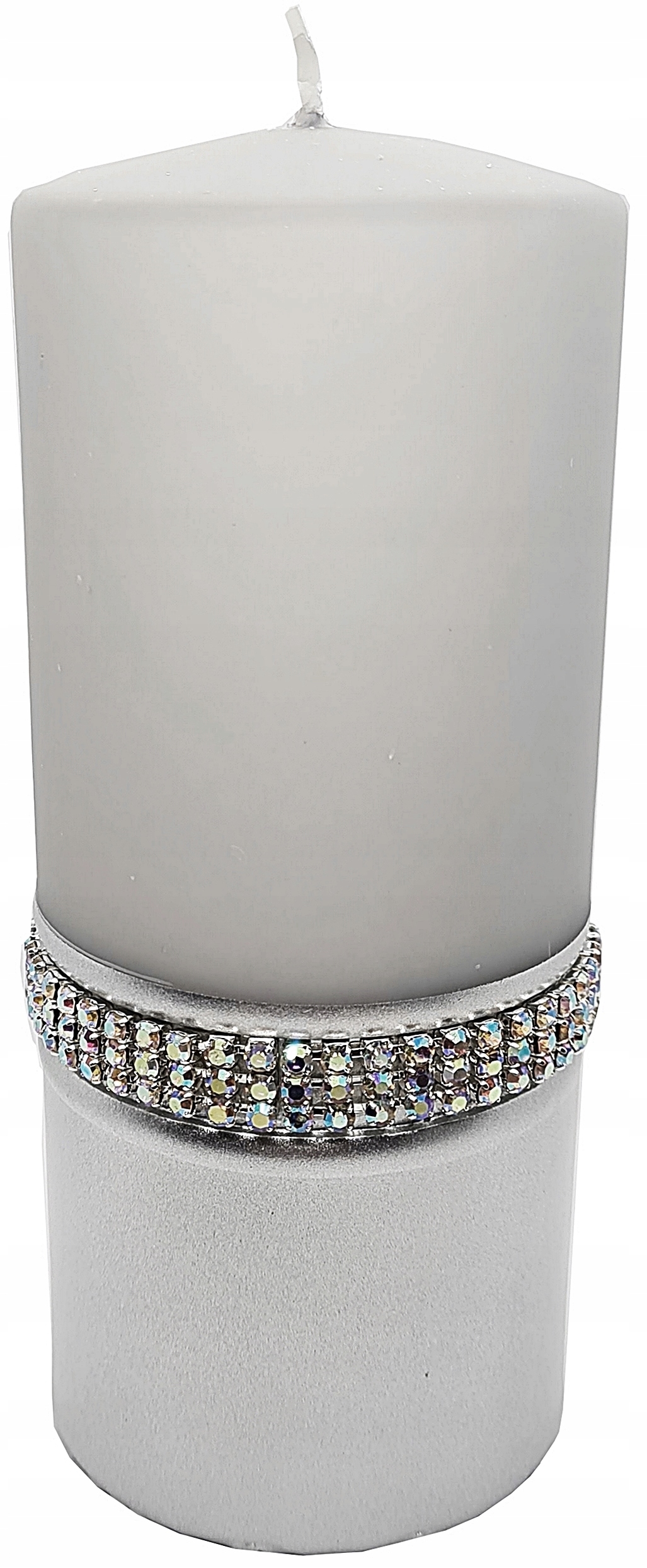 ŚWIECA ozdobna LAURA SREBRNA ARTMAN 18 cm ŚWIECZKA