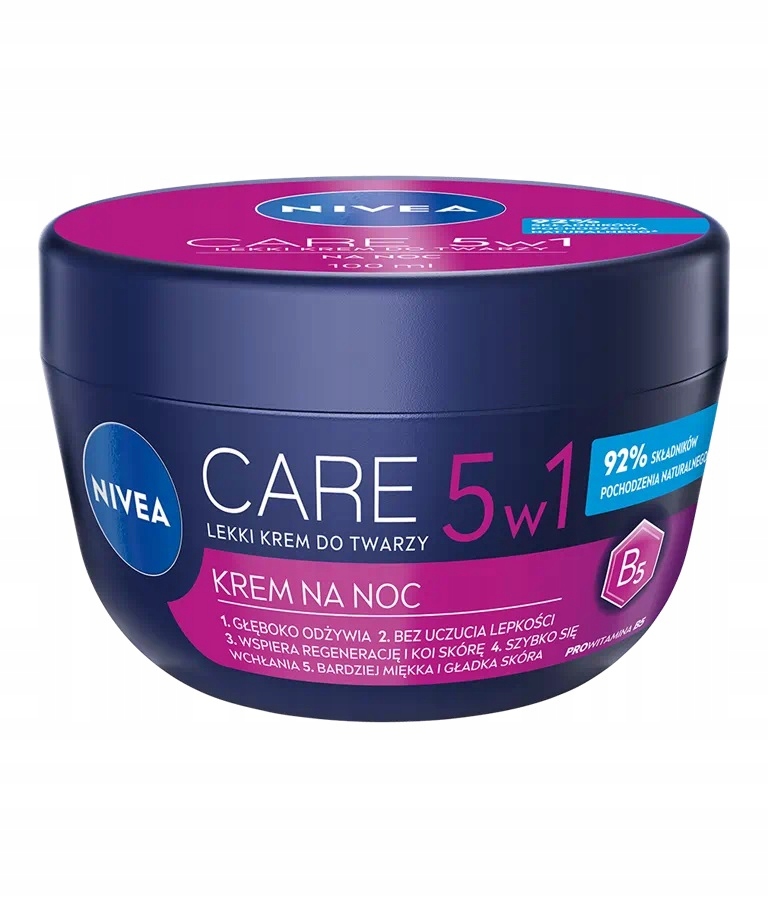 

Nivea Care 5w1 Lekki krem do twarzy na noc, 100ml