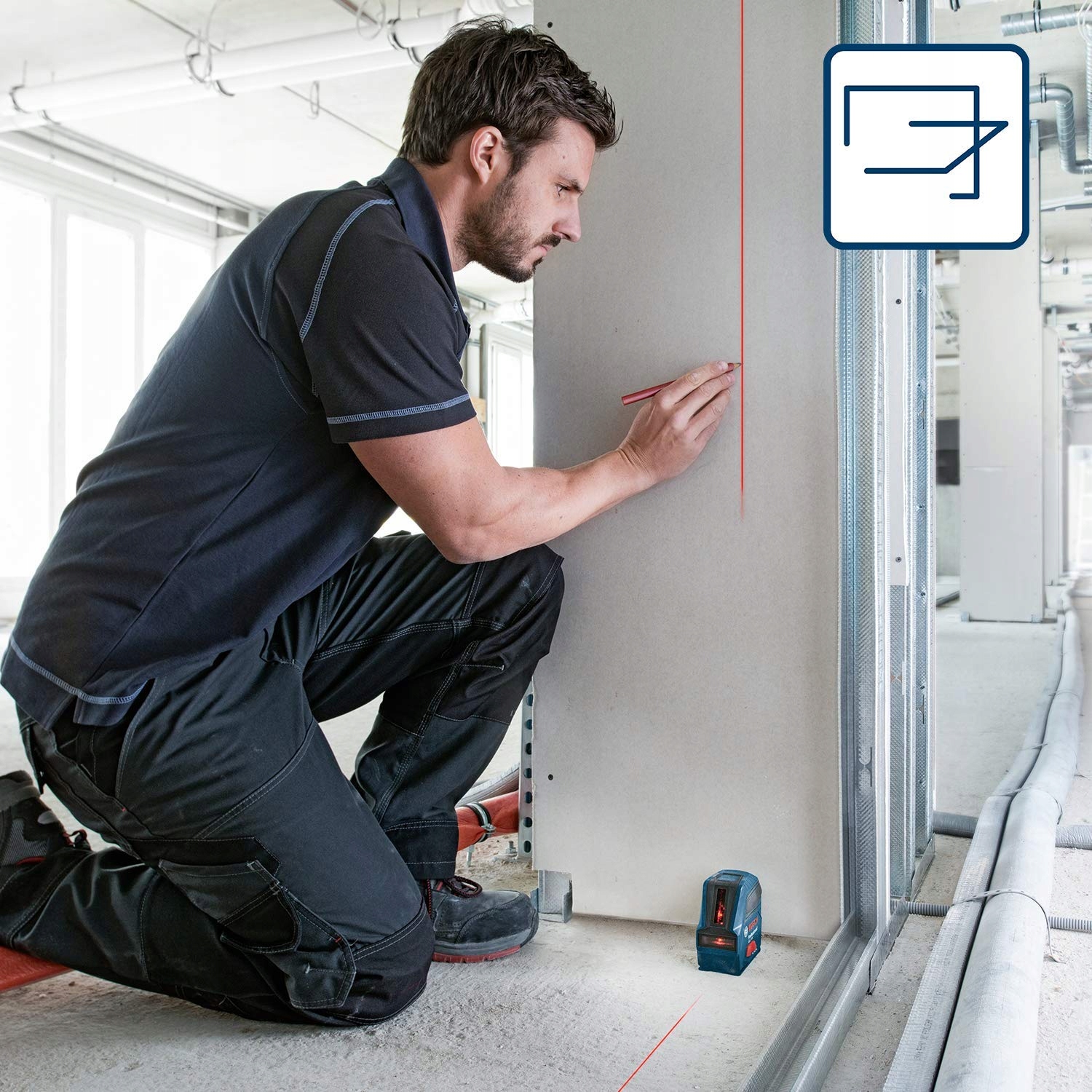 BOSCH Professional Laser Liniowy Czerwony Zasięg Do 10m Baterie AA Torba — miniatura 5