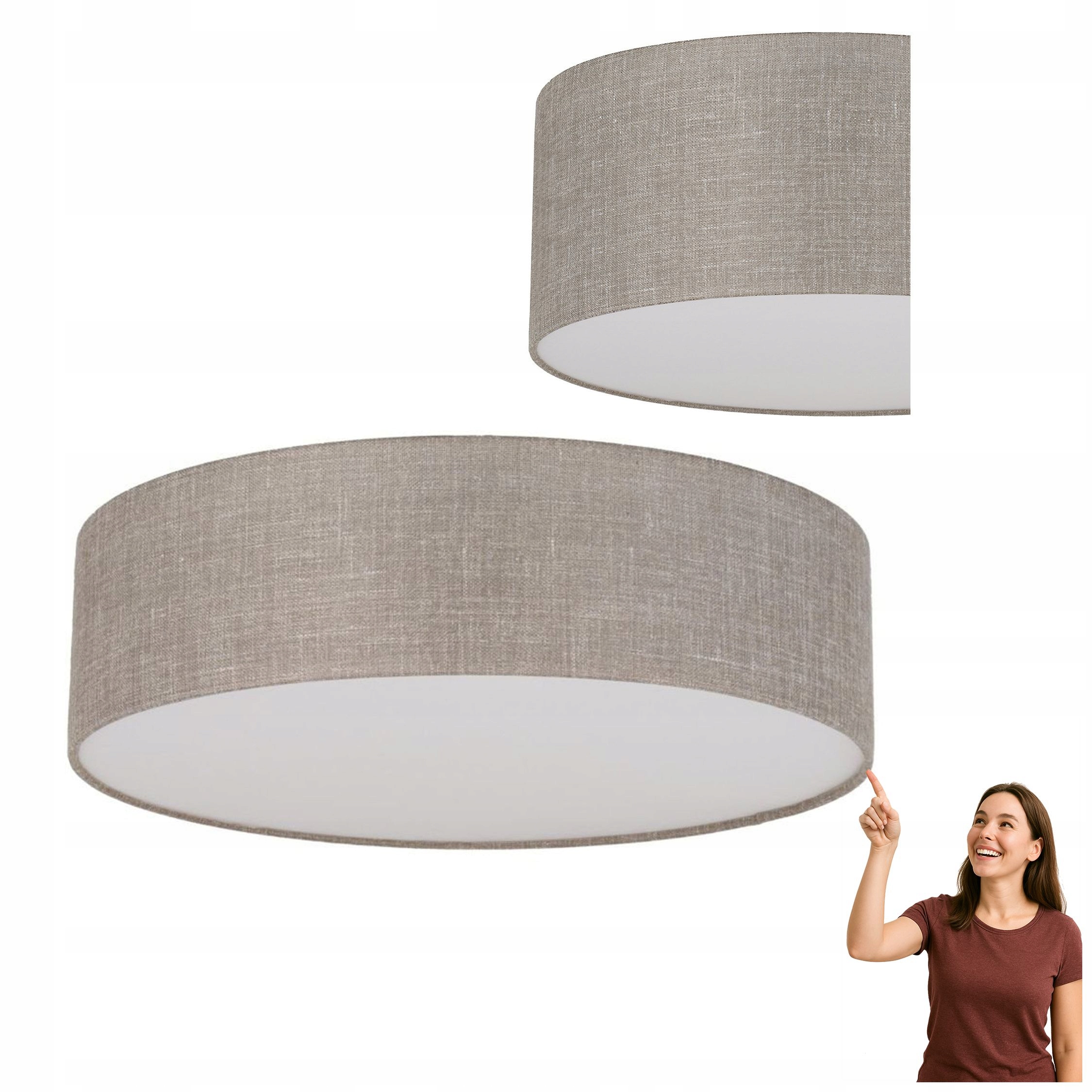 Stropná lampa Rondo Linen 450 5636 Tk Lighting