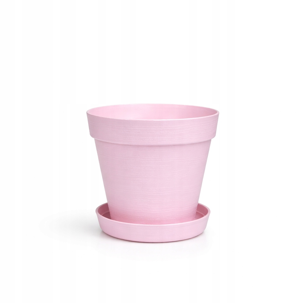 ZESTAW Doniczka 16cm + Podstawka 14cm, 1,77L Stylowy Zestaw EKO, Różowy
