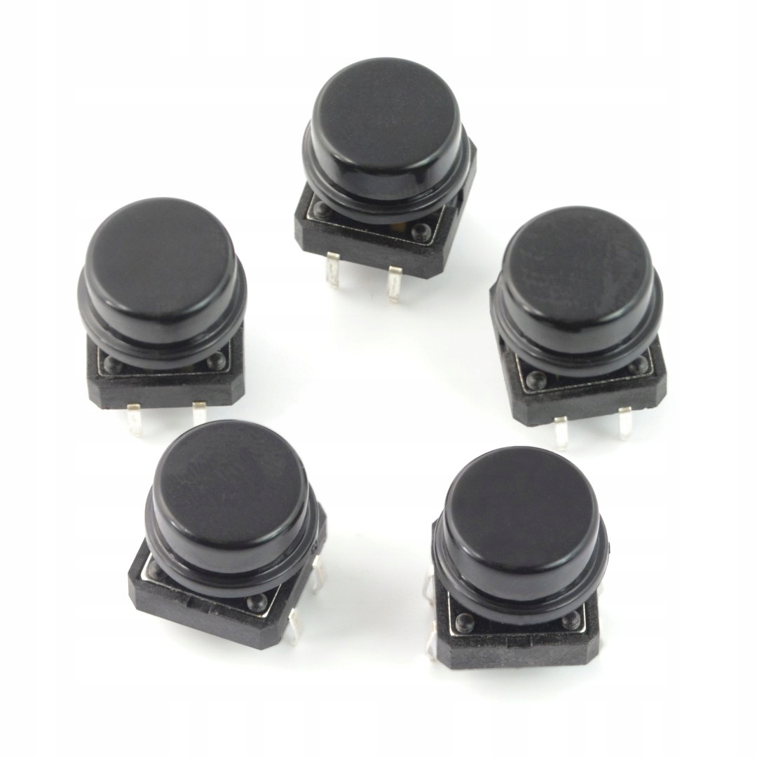 

Tact Switch 12x12mm grzybek czarny 5szt
