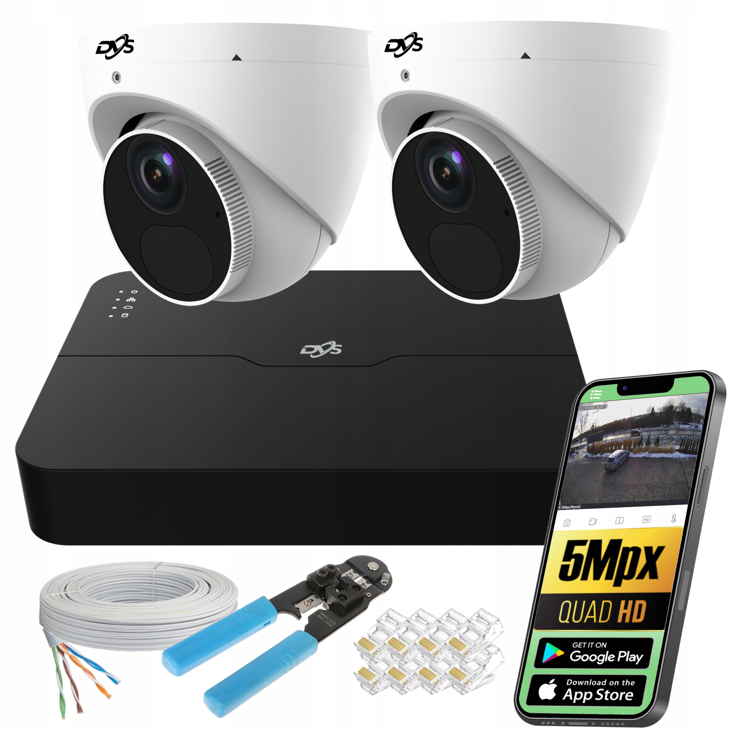 Monitorovací Set Do Domu Firmy Obchod Vonkajšie Kamery Kovové Ip 5MPX