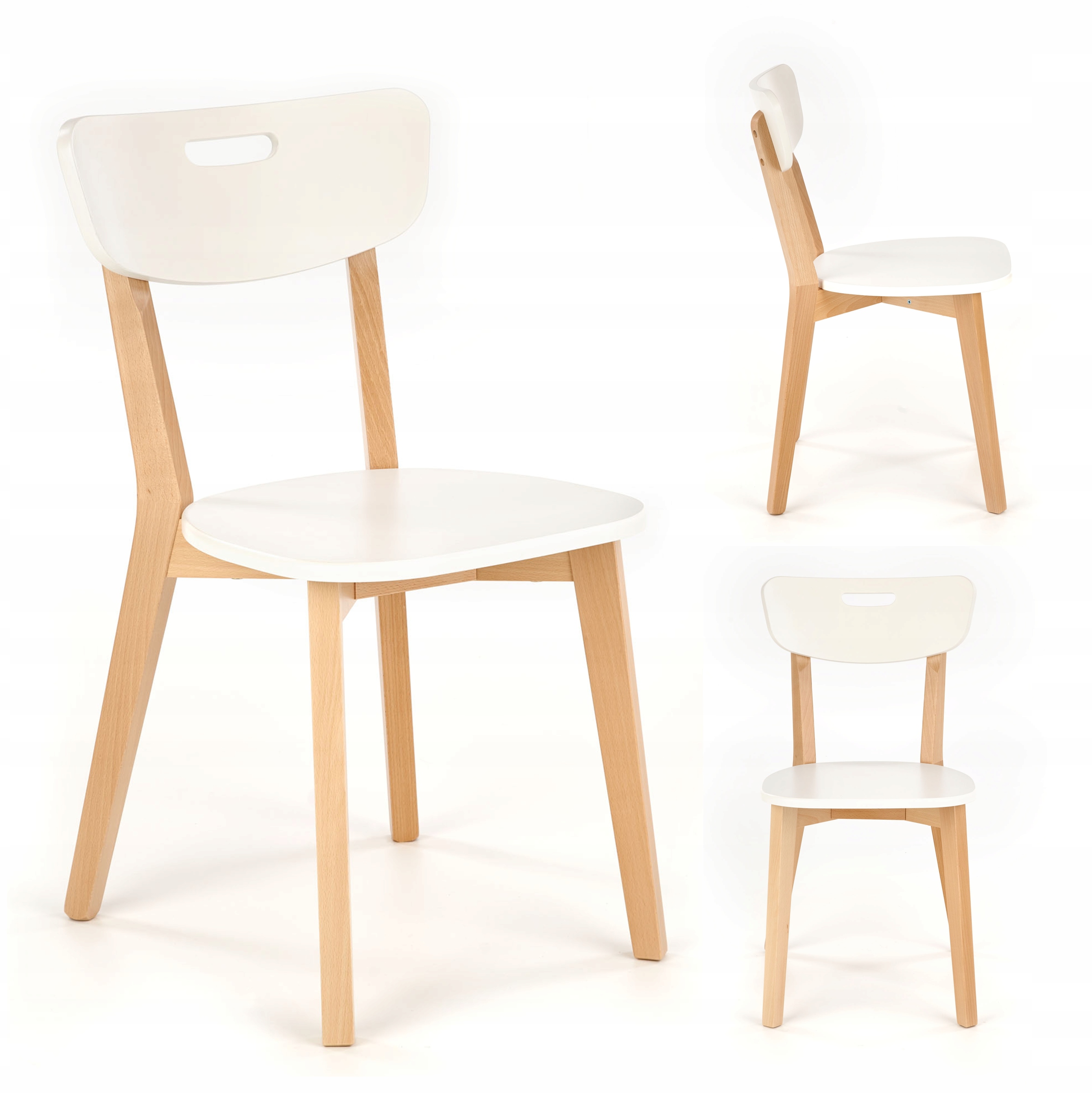 Dřevěná židle Moderní do jídelny Skandinávské kuchyně Todi Bílá