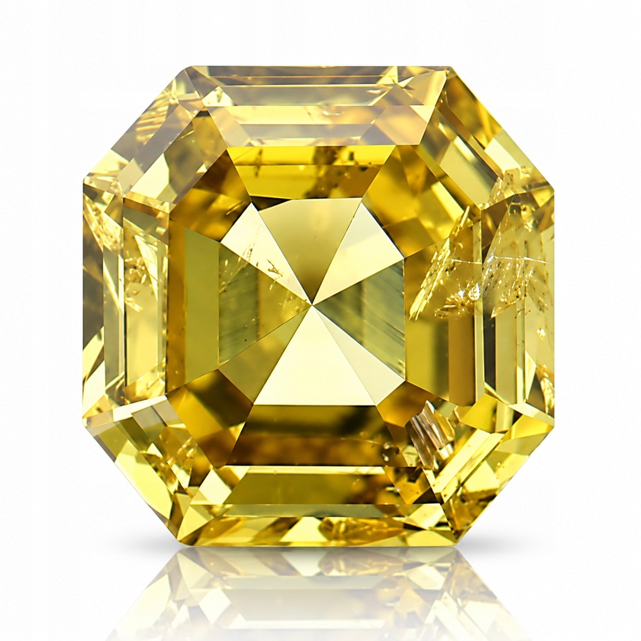 Přírodní diamant 0.18 ct Žlutý Asscher SI2 certifikát Wbd