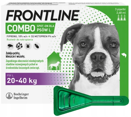 Frontline Combo Spot-on L krople na pchły i kleszcze Dla Psa 3x2,68 ml