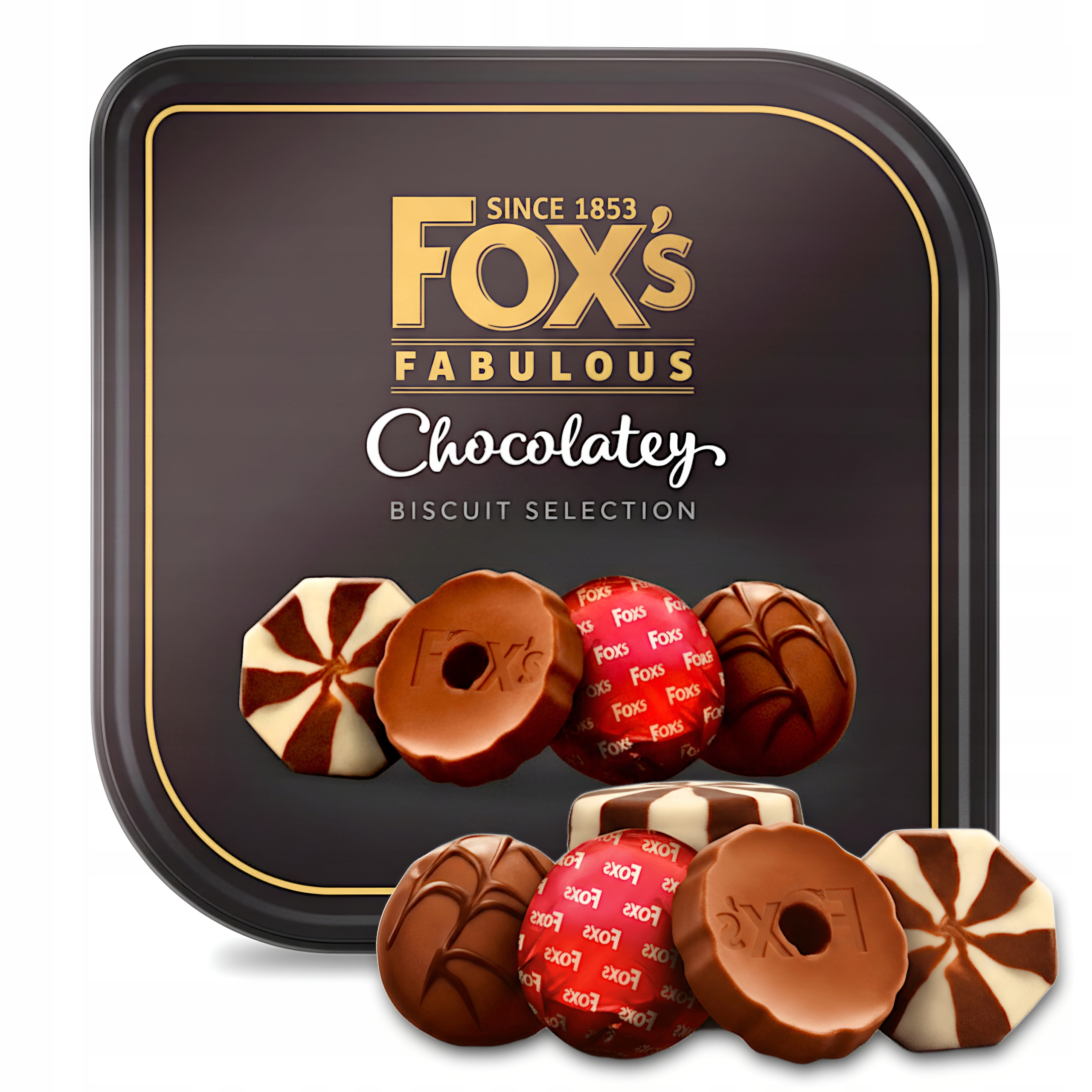 Levně Čokoládové Sušenky Křehké Fox's Fabulous Jako Dárek Britské Plechovky 730 g