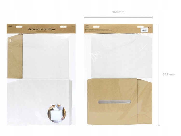 PUDEŁKO NA KOPERTY I ŻYCZENIA KREMOWE 24x24x24 cm Szerokość produktu 24 cm