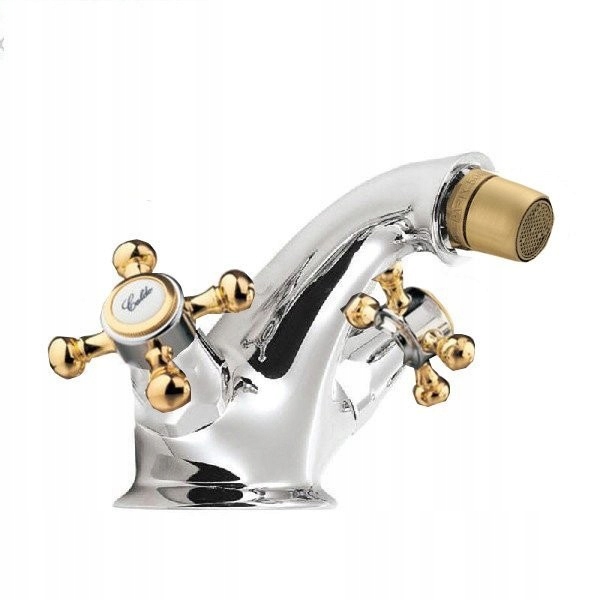 Antea stojanková bidetová batéria s výtokom, chróm/zlatá (3182) /sm/