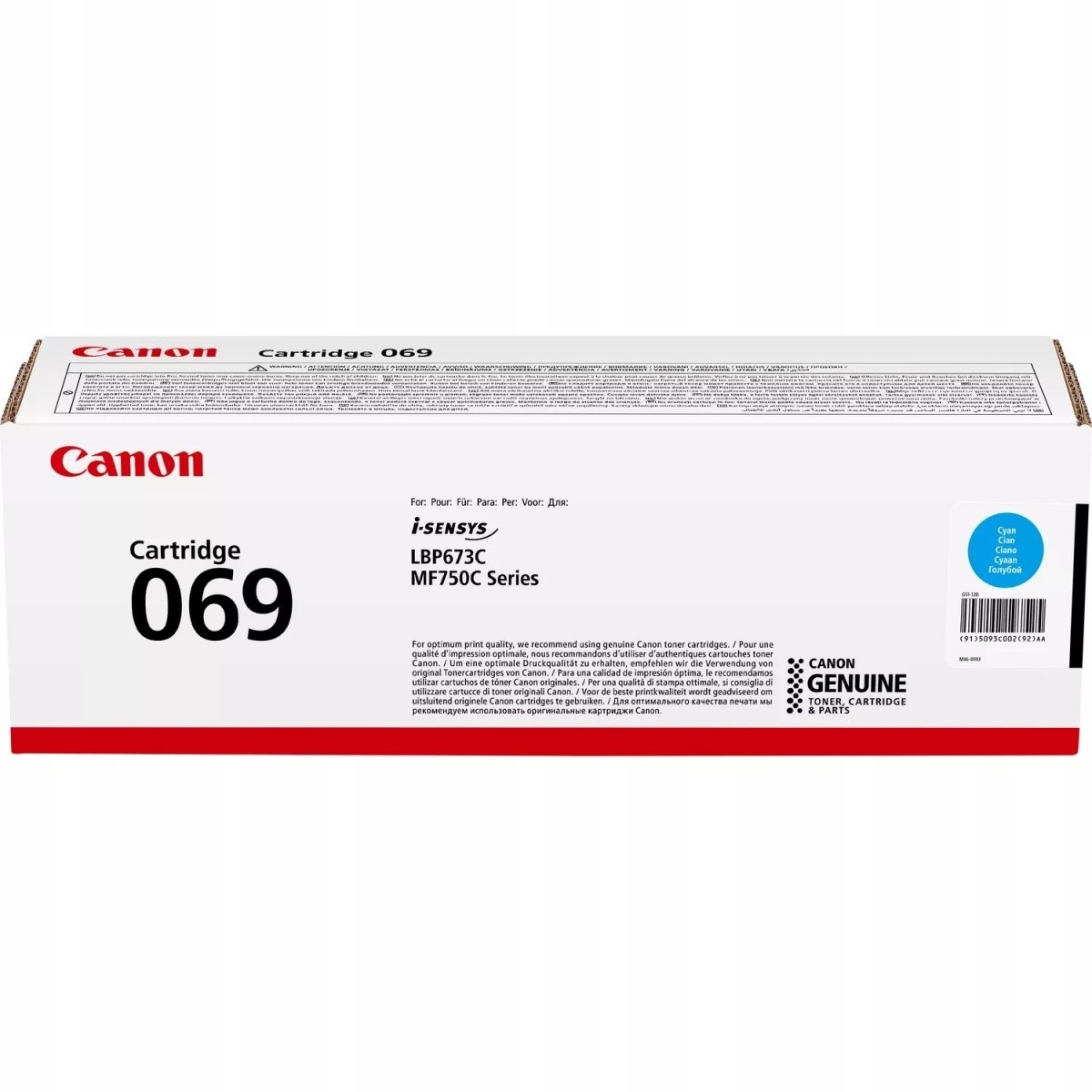 Originální toner CRG-069C 5093C002 Canon I-sensys LBP673 MF750 MF752 MF754