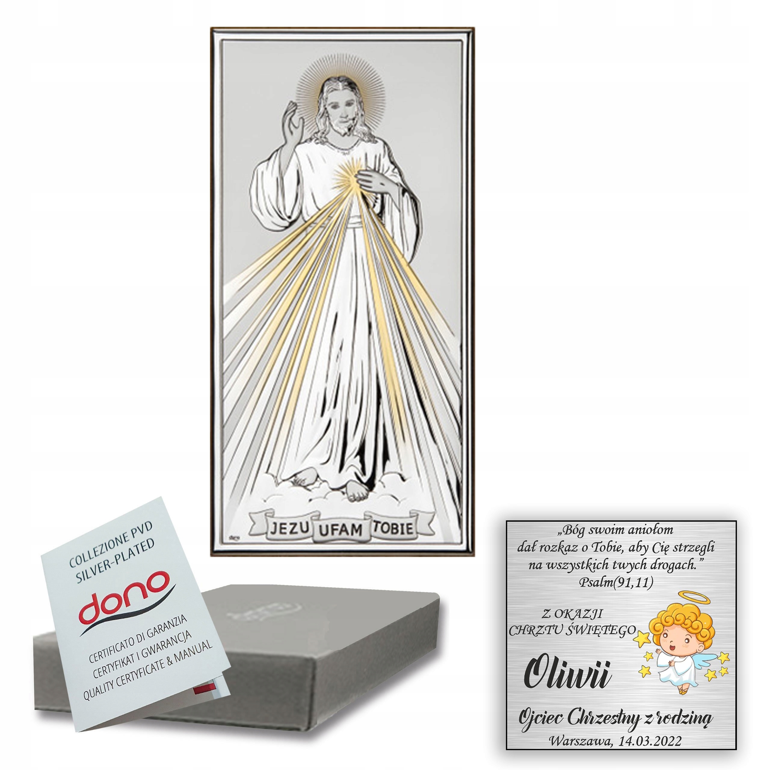 Stříbrný Obrázek Ježíši Důvěřuji Ti Obraz Ježíš Milosrdný Svatba Výročí