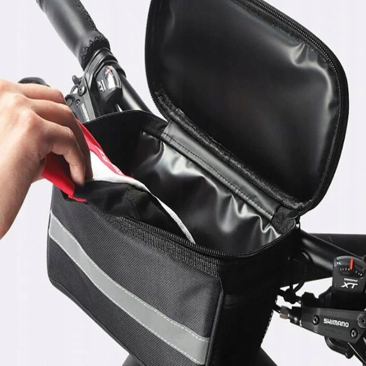 TORBA ROWEROWA NA KIEROWNICĘ SAKWA NA ROWER DUŻA Szerokość produktu 21.5 cm