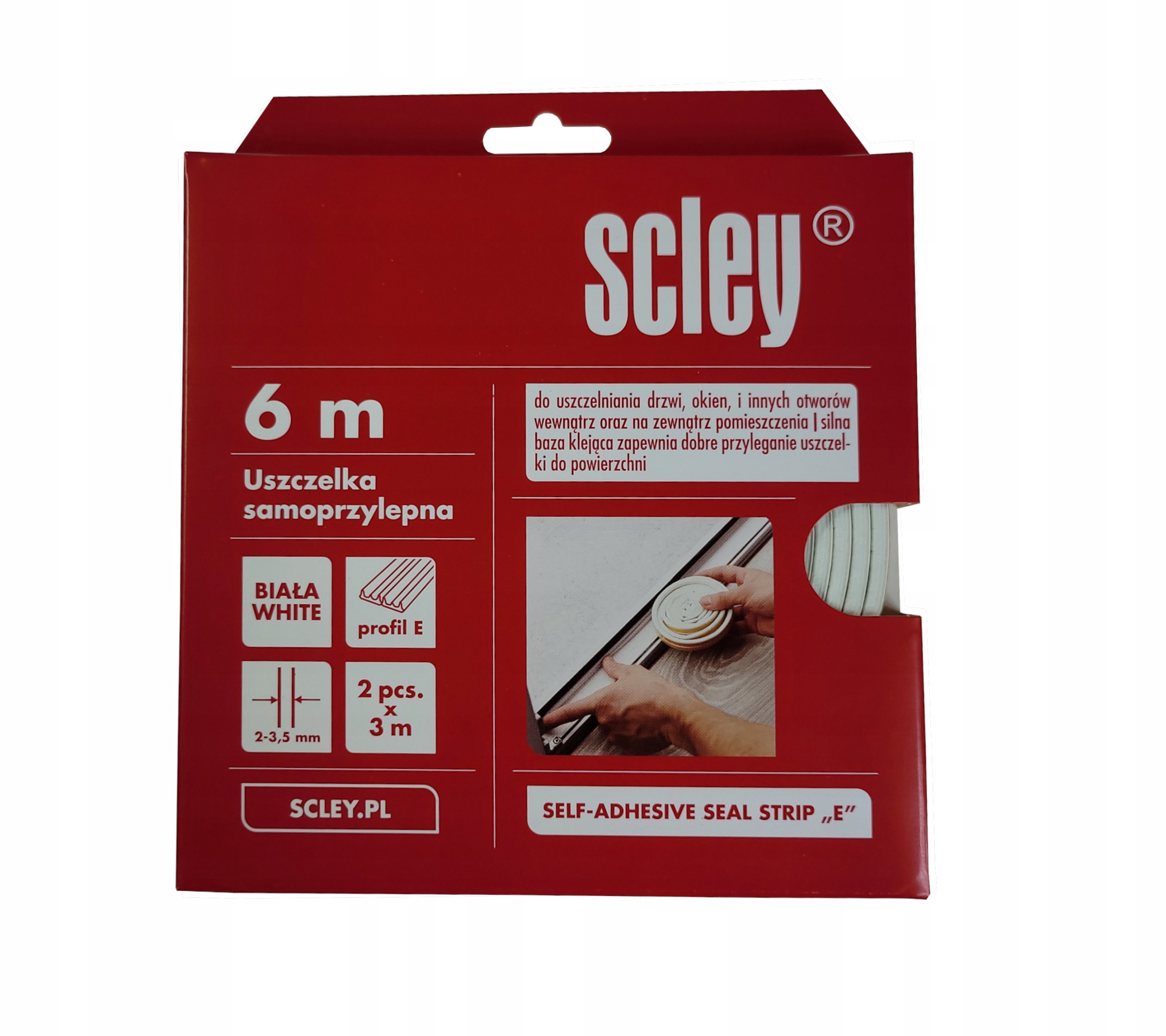 USZCZELKA E SAMOPRZYLEPNA BIAŁA DRZWI OKIEN 6M