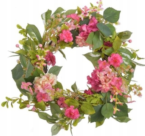 veniec kvetinový veniec umelé kvety ružové krémové