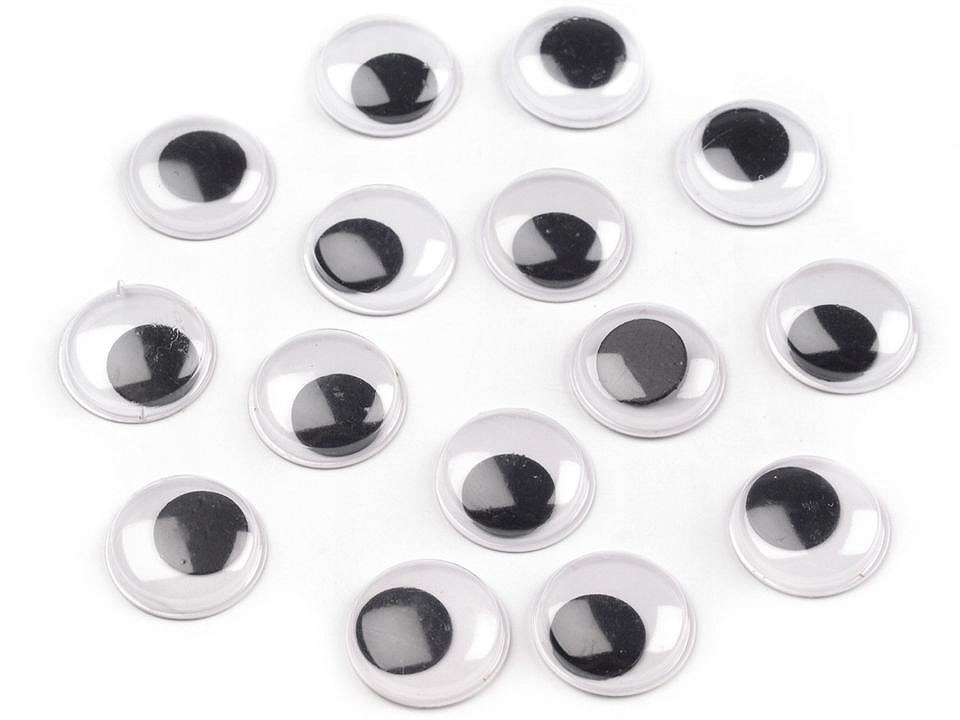 Oczy Ruchome do przyklejania dekoracji 22mm 24 szt