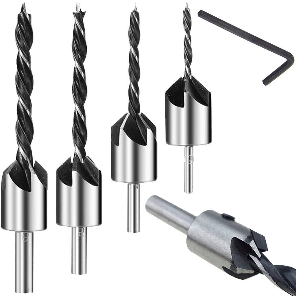 ZESTAW WIERTEŁ Z POGŁĘBIACZEM NAWIERTAKI 5 szt. Marka Falon-Tech