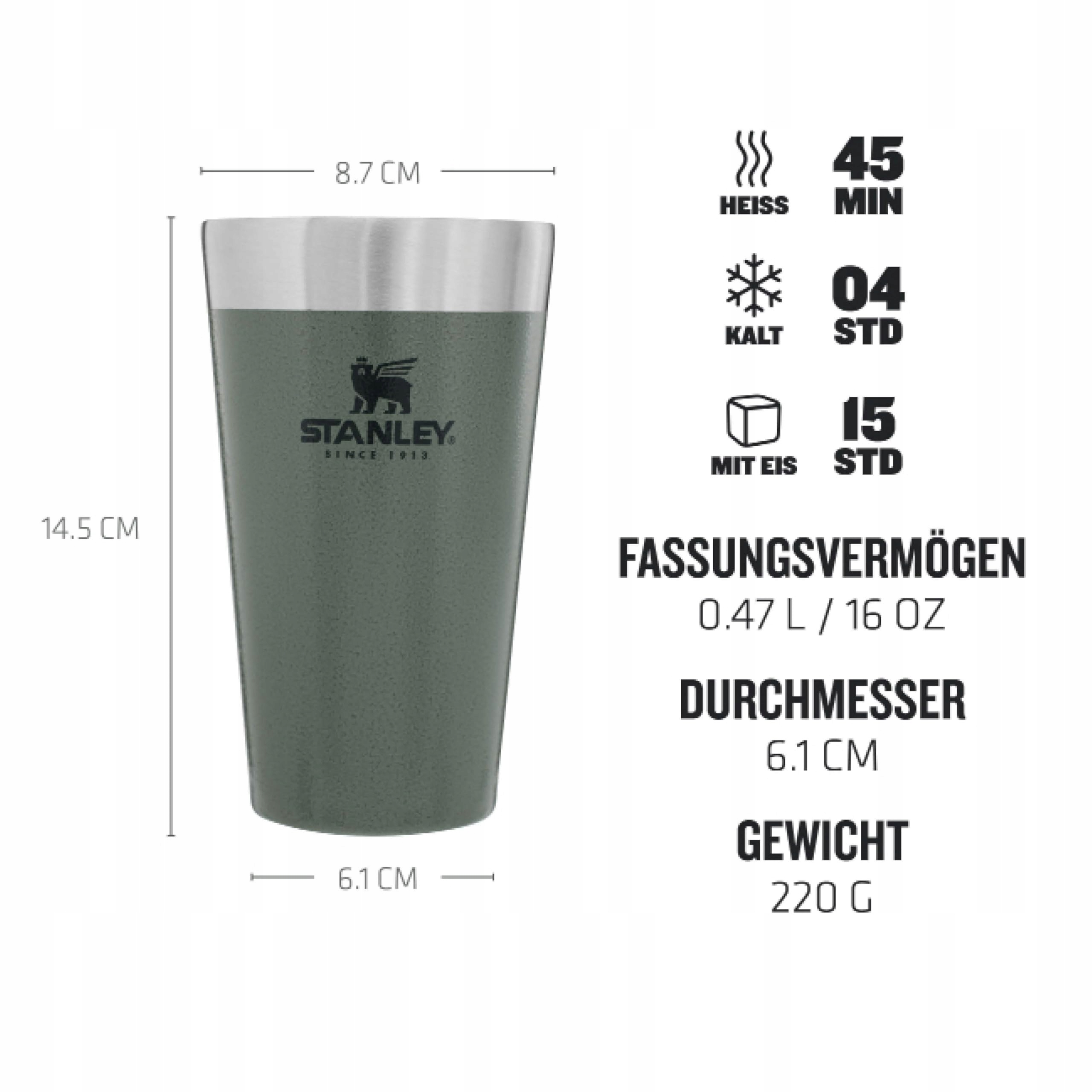 STANLEY Kubek Termiczny 473ml Zielony Trzyma Zimno 4h BPA Free — miniatura 2