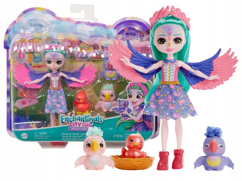 

Enchantimals Zestaw Rodzina Papugi Filia Finch