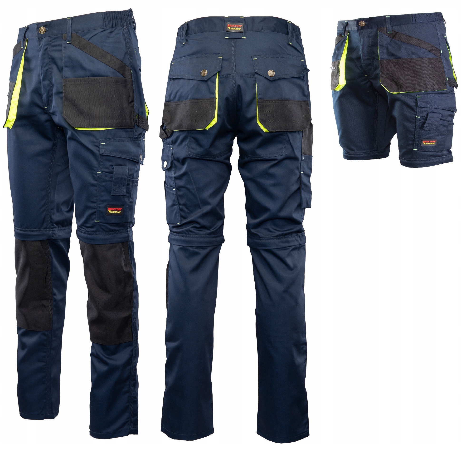 Spodnie Robocze bojówki Do Pasa brixton Wytrzymałe odpinane nogawki