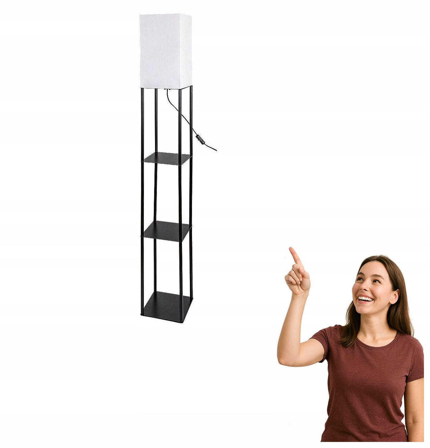 Stojací lampa s policemi Bronn 74191 Rabalux