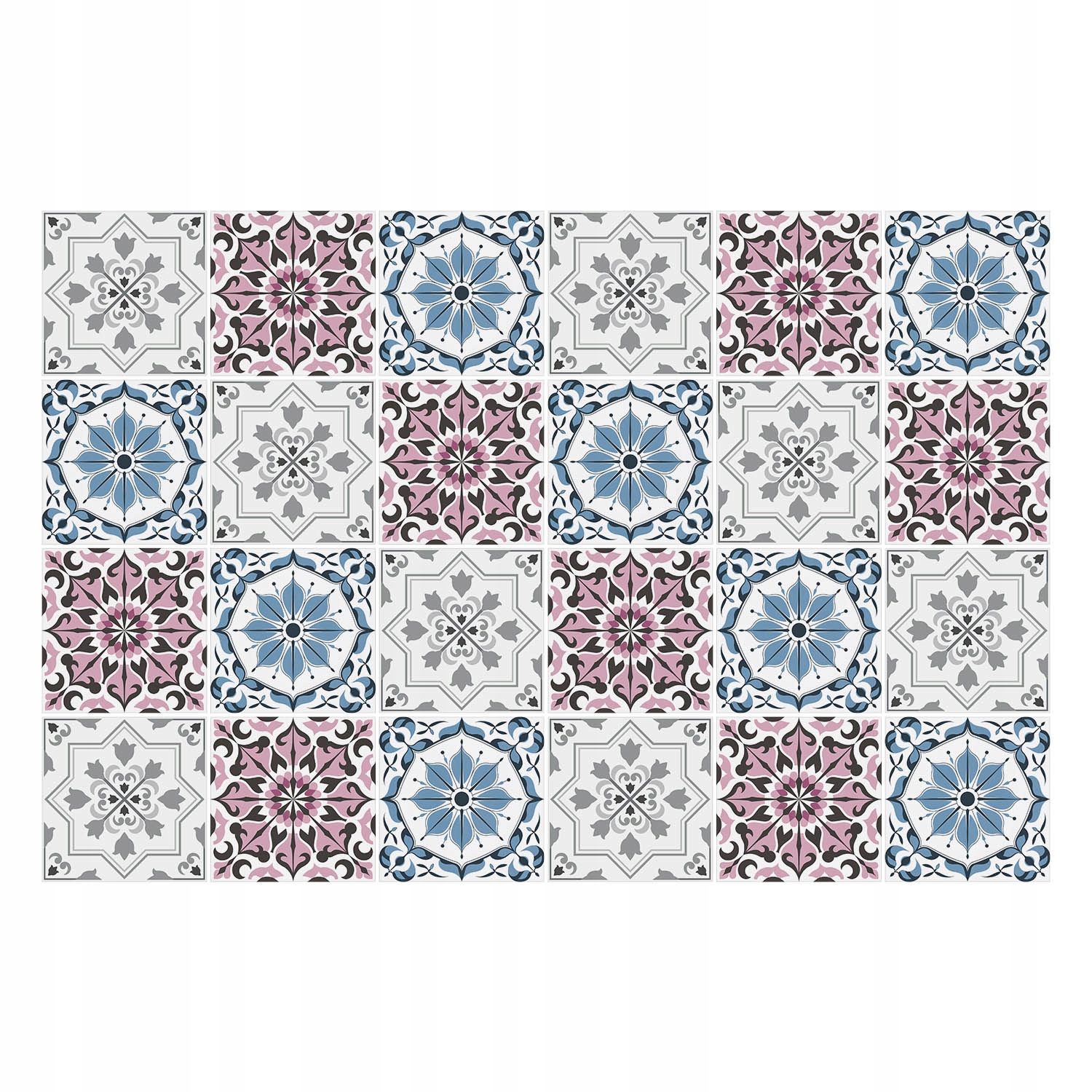 Ozdobné Samolepky na dlaždice Barevné elegantní dlaždice 24 ks 20 x 20 cm