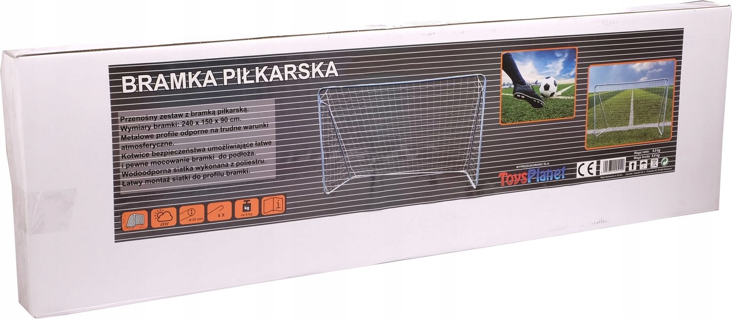 2 BRAMKI PIŁKARSKIE 240x150cm METALOWE DUŻE BRAMKA SIATKA Zestaw Piłkarski Certyfikaty, opinie, atesty CE
