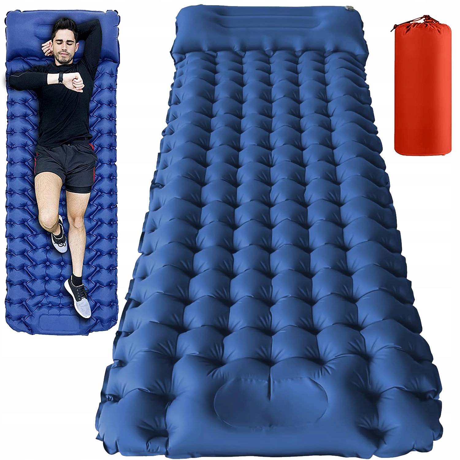 Matrace Ultralehká Vestavěná Jednomístná Pumpa