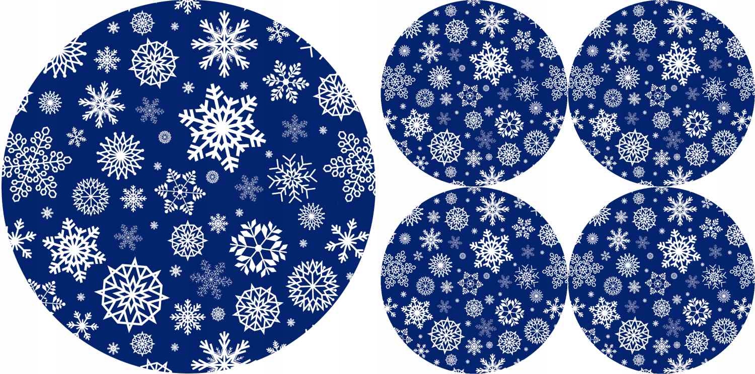 

Zestaw podkładek na stół okrągłych 1+4 Snow